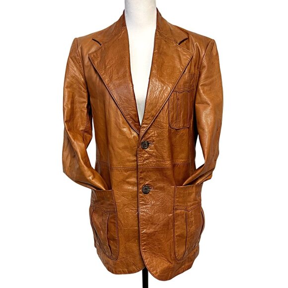 Wilson Men Vintage House of Suede & Leather Jacket Single Breasted Blazer FLAW - Picture 5 of 12